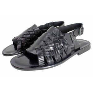 William Men’s Black Sandals Shoes, Italian Leather Shoes